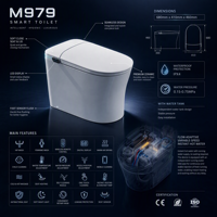 WC intelligent moderne sans contact avec chasse d'eau automatique et cuvette sanitaire pour salle de bain