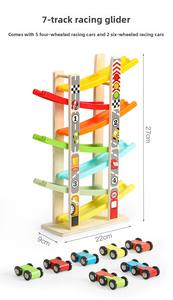 Juguete planeador de pista de coche pequeño divertido para niños, pista deslizante de coche de carreras de inercia de <span class=keywords><strong>madera</strong></span> multicapa para jugar - Product Image 3