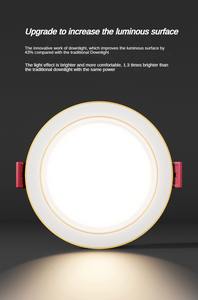 Nueva Lámpara de Techo para Decoración Interior de Tres Colores Foco de Luz LED Empotrable de Aluminio Regulable para Interiores - Product Image 6