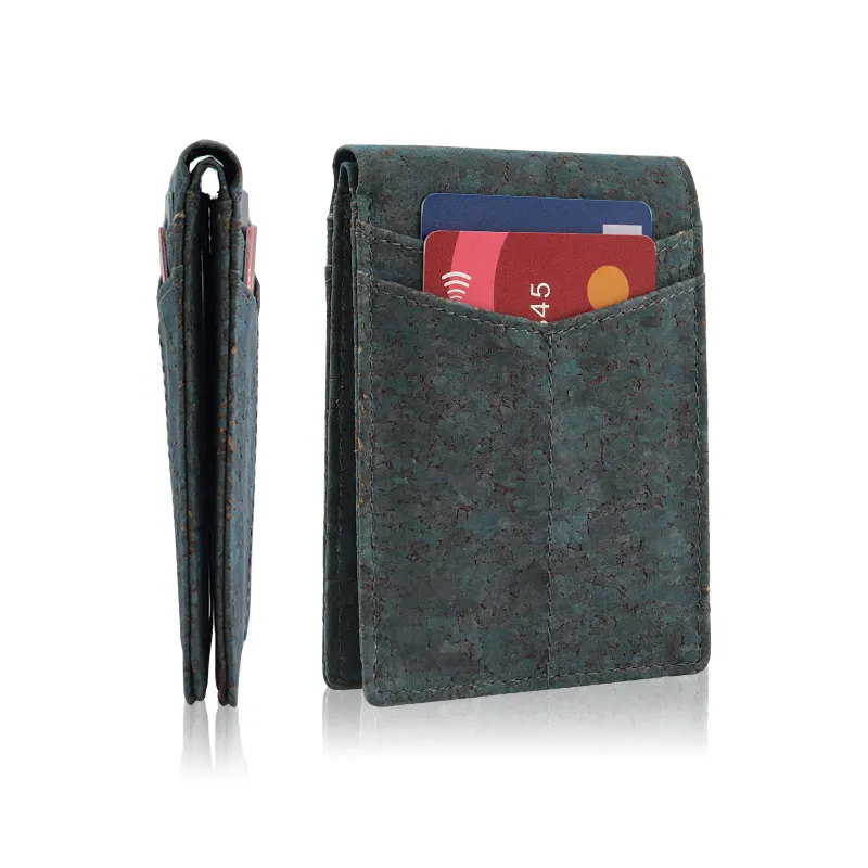 Hersteller Großhandel Kork Leder Brieftasche RFID Blocking Männer Bifold Brieftasche Kork Leder Brieftasche
