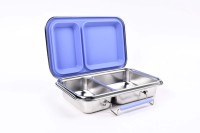 Boîte à lunch écologique chauffable en acier inoxydable 304, adaptée aux enfants, avec deux compartiments, pour l'école et le bureau