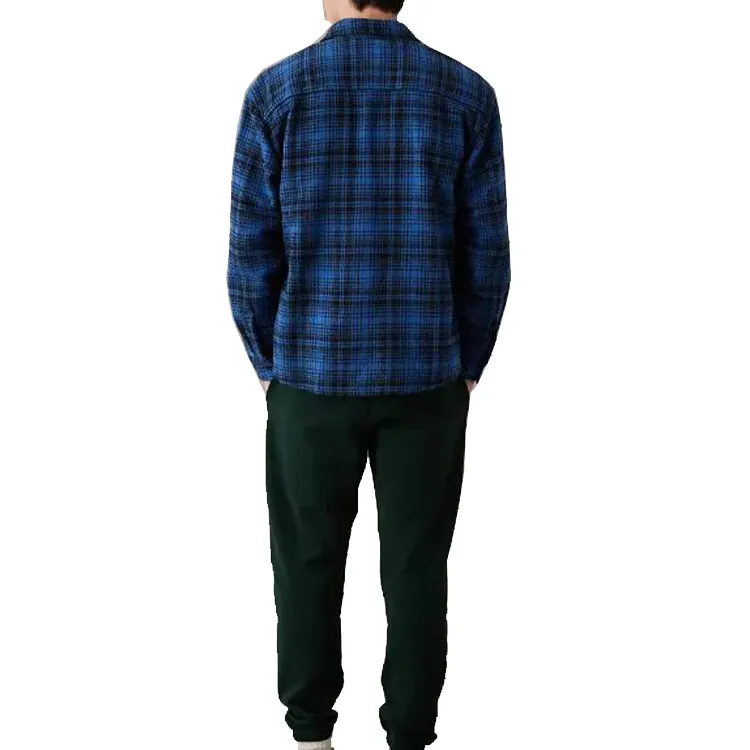 New Design Long-Sleeve Wholesale Men Custom Flannel Shirts Heavyweight Oversized