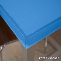 Comptoir de bar en acrylique rétro-éclairé à surface solide bleu moderne léger vente en gros