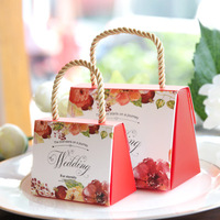 Boîte en papier avec couronne de roses pour fête de mariage, emballage alimentaire de haute qualité pour bonbons, emballage pour gâteaux, biscuits, 10 pièces