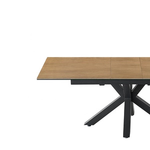 Ý đen sơn tĩnh điện sơn chéo Chân Hai mở rộng trượt Bảng điều chỉnh bê tông màu Gốm bàn ăn - Product Image 6