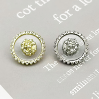 Boutons métalliques personnalisés sur mesure pour usine, boutons à tige en alliage de zinc doré, plaqué fantaisie avec strass, écologiques et sans nickel pour vêtements