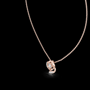 สร้อยคอจี้เพชรโรสโกลด์สำหรับงานหมั้นและงานแต่งงาน ชุบทองหรูหราประดับเพชรระยิบระยับ - Product Image 2