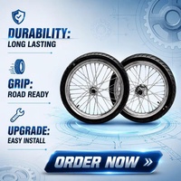 Ensemble de roues Supermoto CNC chromées argentées de 17 pouces pour Sur-ron LBX Talaria 70/90-17 90/80-17 Pneus de route Conversion de moto électrique tout-terrain
