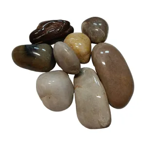 Natural Stone Pebble Mix Color Wash River Stones For Garden Colorful Floor Decoration