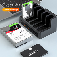 MAIWO 5-Bay SATA HDD/SSD Docking Station Tanpa Alat 2.5"/3.5" SATA USB Reader Hard Disk Clone Dock Duplicator
