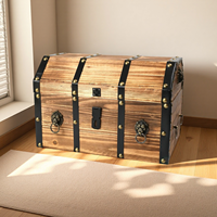 Coffre de rangement en bois vintage extra large pour organiser les vêtements, les linge et les articles saisonniers, boîte en bois élégante, artisanat en bois
