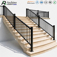 Système de garde-corps d'escalier extérieur moderne en alliage d'aluminium, résistant à la corrosion, pour porche et terrasse – Vente en gros