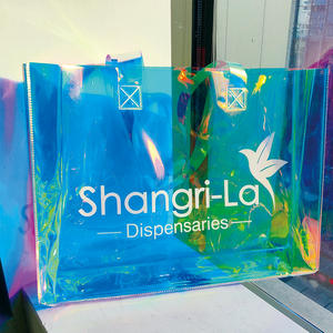 Custom Holographic PVC Shopping <b>Clear</b> <b>Tote</b> Gift <b>Bag</b> Transparent Laser Beach Shopping <b>Bag</b> with Thick Rope Handle - Product Image 4