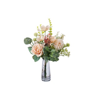 Bouquet de fleurs artificielles Meilian, rose en tissu tissé plastique, décoration d'intérieur, décoration de mariage CF01386 - Product Image 5