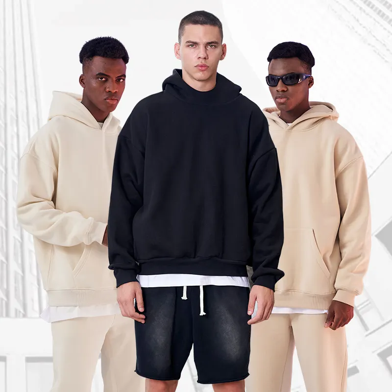 BSCI quần áo các nhà sản xuất tùy chỉnh trống unisex thời trang quá khổ hoodie tùy chỉnh Mens yếu tố cần thiết Hoodie