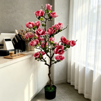 Neuheiten Raumdekoration Künstliche Magnolienblüte Rote Seidenblumen Weihnachts- und Geburtstagsdekoration Hochzeitsblumenarrangements