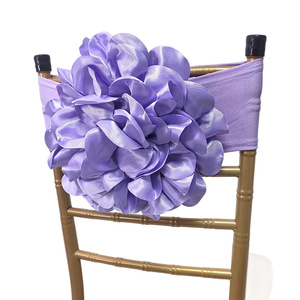 Élégantes Nœuds <span class=keywords><strong>de</strong></span> <span class=keywords><strong>Chaise</strong></span> en Satin Grande Fleur pour <span class=keywords><strong>Mariage</strong></span>, Rubans <span class=keywords><strong>de</strong></span> <span class=keywords><strong>Chaise</strong></span> en Satin à Nouer, Ceintures <span class=keywords><strong>de</strong></span> Siège en Satin Grande Fleur - Product Image 4