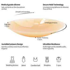 Cache-tétons invisibles en silicone ultra-fins pour <span class=keywords><strong>femme</strong></span>, finition mate sans couture, imperméables, lavables et tendance - Product Image 3