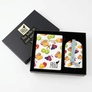 Personalized Custom Pu Leather Passport <b>Holder</b> & Luggage Tag Business Gift <b>Wallet</b> 2026 Hot Selling Fashion Travel Bundle - Product Image 1