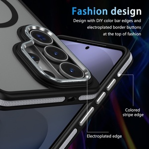 Étui magnétique fin transparent mat en PC pour Samsung <span class=keywords><strong>Galaxy</strong></span> <span class=keywords><strong>S22</strong></span> S23 S24 S25 S26 Ultra + FE S25 Edge, compatible avec la charge sans fil - Product Image 3