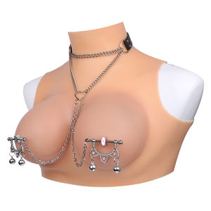 Pinzas para pezones de cuero con cadena de PP, cadena Golly, estimulación de senos femeninos, clips para pezones torcidos sexy BDSM para mujeres, juguete erótico - Product Image 4