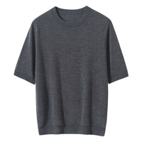 T-shirts en jersey uni de luxe léger, respirants, en cachemire, à manches courtes