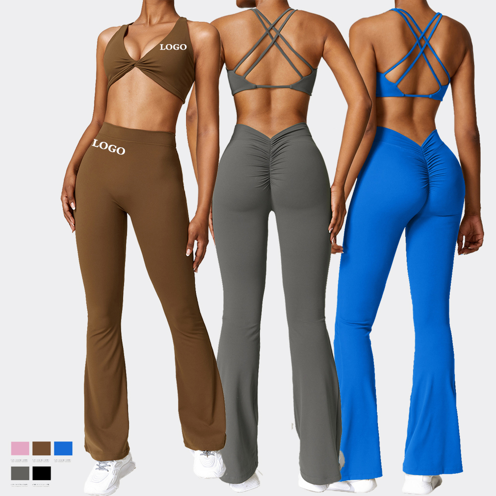 High Quality Unique Deep V Front Crop Top Sports Bra Soft Workout Activewear Women Gymwear Fitness Yoga Sports Bras