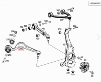 Bras de suspension inférieur avant gauche courbé pour W217 W222 4WD en alliage d'aluminium forgé argenté OE 2223300511 100% testé 12