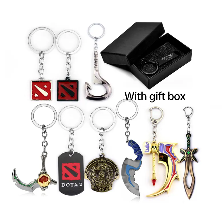 Factory Metal Key chain Game Vintage Dota 2 Logo Alloy Metal Pendant Keychain for Man Car