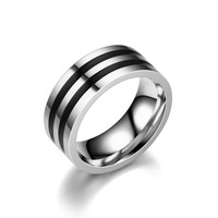 Bague en acier inoxydable noir émaillé pour homme, style rétro, tendance, pour mariage et fiançailles, bijoux très demandés