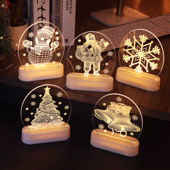 Lanterna Natalizia Con Neve Illuminata, Luce Notturna A LED A Batteria Idee Regalo Per Decorazioni Natalizie 97920104 - Foto 6