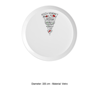 Assiette à pizza gourmet décorative 33 cm Ronda Bormioli Rocco en verre décoré