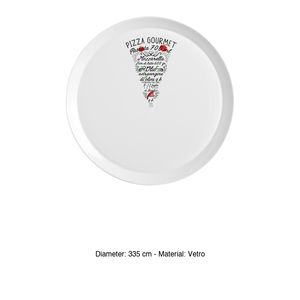 Assiette à pizza gourmet décorative 33 cm Ronda Bormioli Rocco en verre décoré - Product Image 3