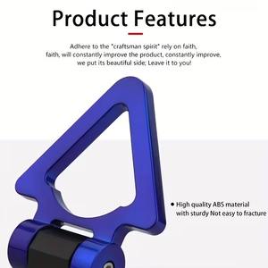 Anneau de crochet de remorque triangulaire - Décoration extérieure pour modification automobile, autocollant de crochet de remorque style course pour véhicules universels - Product Image 6