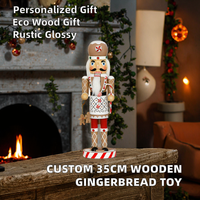 Lebkuchenmann Nussknacker, Massivholz-Puppenfigur, Weihnachtliche Tischdekoration, Weihnachtsgeschenk