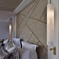 Vente en gros de lustre Sumatra en albâtre en V, lampes en laiton, suspension LED moderne de luxe pour îlot de cuisine de salle à manger