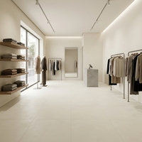 Carreaux de sol en porcelaine au design minimaliste 600x600mm beige, gris, marron, finition mate pour magasin de vêtements et salle d'exposition