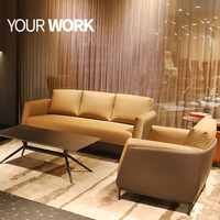 Ensemble de canapés de bureau de luxe de style musulman de haute qualité avec cadre en bois massif Mobilier de bureau Canapé en cuir et tissu