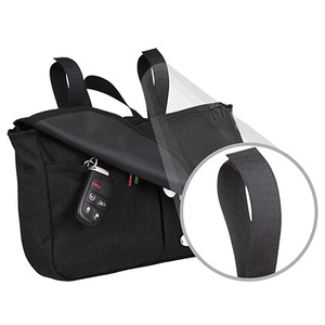Sac de rangement latéral pour fauteuil roulant en polyester 600D noir avec plusieurs poches de rangement, grande capacité - Product Image 2