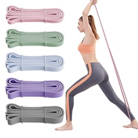Ensemble de bandes de résistance Logo personnalisé Couleur neutre Lot de 5 bandes de résistance à boucle pour exercice de gymnastique à domicile Fitness Logo personnalisé