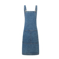 Tablier d'artiste sans manches en denim de coton avec logo personnalisé, poches et bretelles croisées réglables pour le nettoyage – Fournisseur direct usine