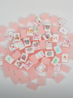 Jeu de Mahjong Américain Double Couche en Acrylique Motif Chat, 4 Joueurs, Mini Tuiles de Mahjong Pliables pour Jeu Manuel