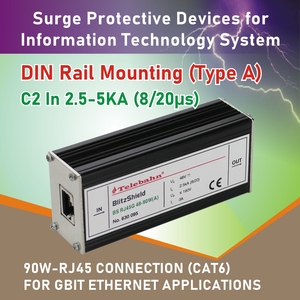 Rj45 Cat6 <span class=keywords><strong>Ethernet</strong></span> Surge Protector 48V 90 Wát 1000Mbps <span class=keywords><strong>PoE</strong></span> Surge arrester SPD biểu tượng tùy chỉnh cho các mạng - Product Image 2