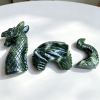 Cristal de Yooperlite naturel sculpté à la main, corps de dragon en 3 parties, imprimé UV, décoration d'intérieur, effet UV Flash
