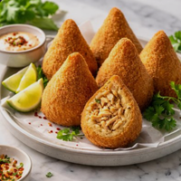 Machine automatique à encruster les coxinha, haute productivité, ligne de production de croquettes de poulet brésiliennes en forme de larme pour boulangerie