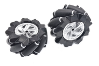 Roda Omni 60mm 80mm 97mm dengan roda Mecanum Motor kopling logam heksagonal 6mm untuk Robot pintar AGV