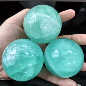 Wholesale Natural Green Fluorite Quartz Sphere <b>Crystal</b> Energy <b>Ball</b> Reiki Decor - Product Image 1