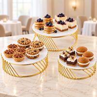 Équipement de restauration XINGPAI rehausseurs de nourriture ronds Buffet en acier inoxydable buffet or royal présentoir de nourriture pour la fête de mariage