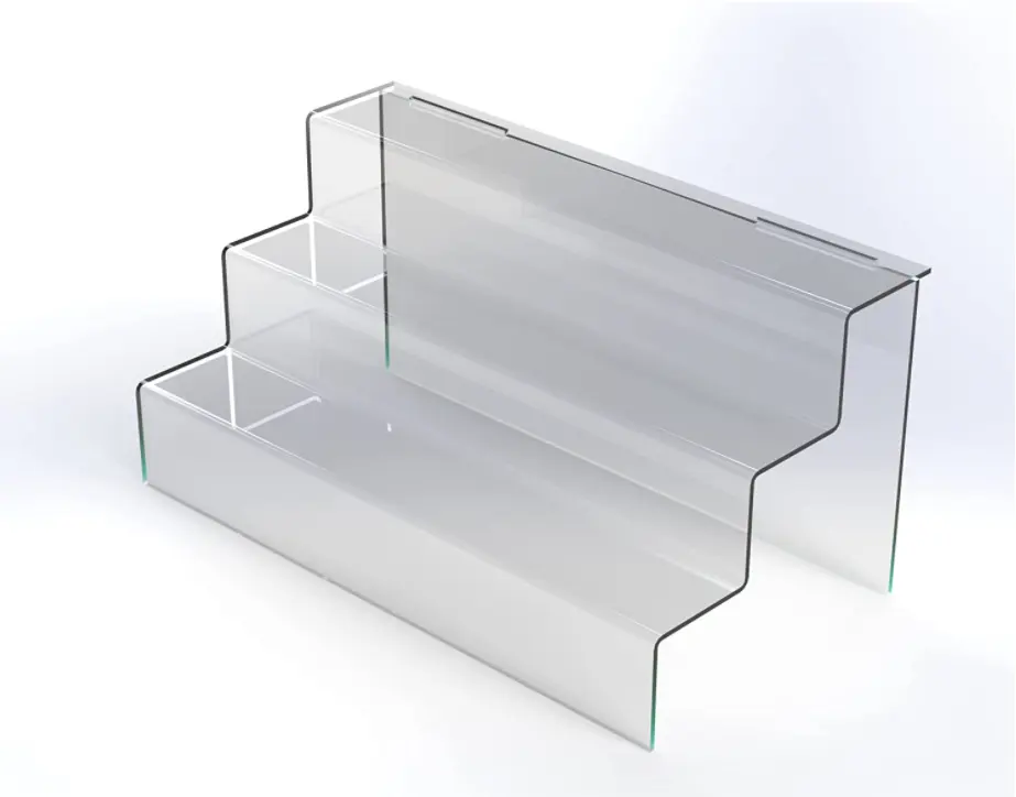 Supporto per Riser in acrilico a tre gradini, supporto per alzate per Display trasparente, alzate in plastica per espositori organizzatori in plastica per figure