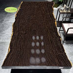 Tavolo di Lusso <span class=keywords><strong>in</strong></span> <span class=keywords><strong>Legno</strong></span> Massello di Ebano - <span class=keywords><strong>Lastra</strong></span> Naturale con Bordo Vivo per Sala da Pranzo Opulenta e Arredamento Direzionale - Product Image 1